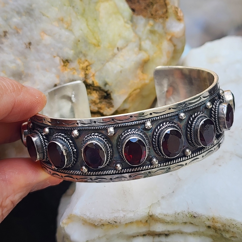 Solid Heavy Oxidized Sterling Silver 925 Silver B… - image 4